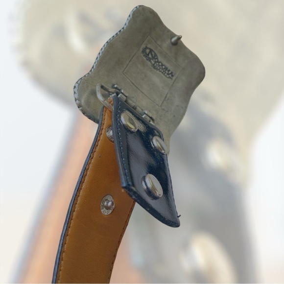 NOCONA ANTIQUE METAL RHINESTONE STEERHEAD BUCKLE/LEATHER BELT COASTAL COWGIRL L - Picture 13 of 16